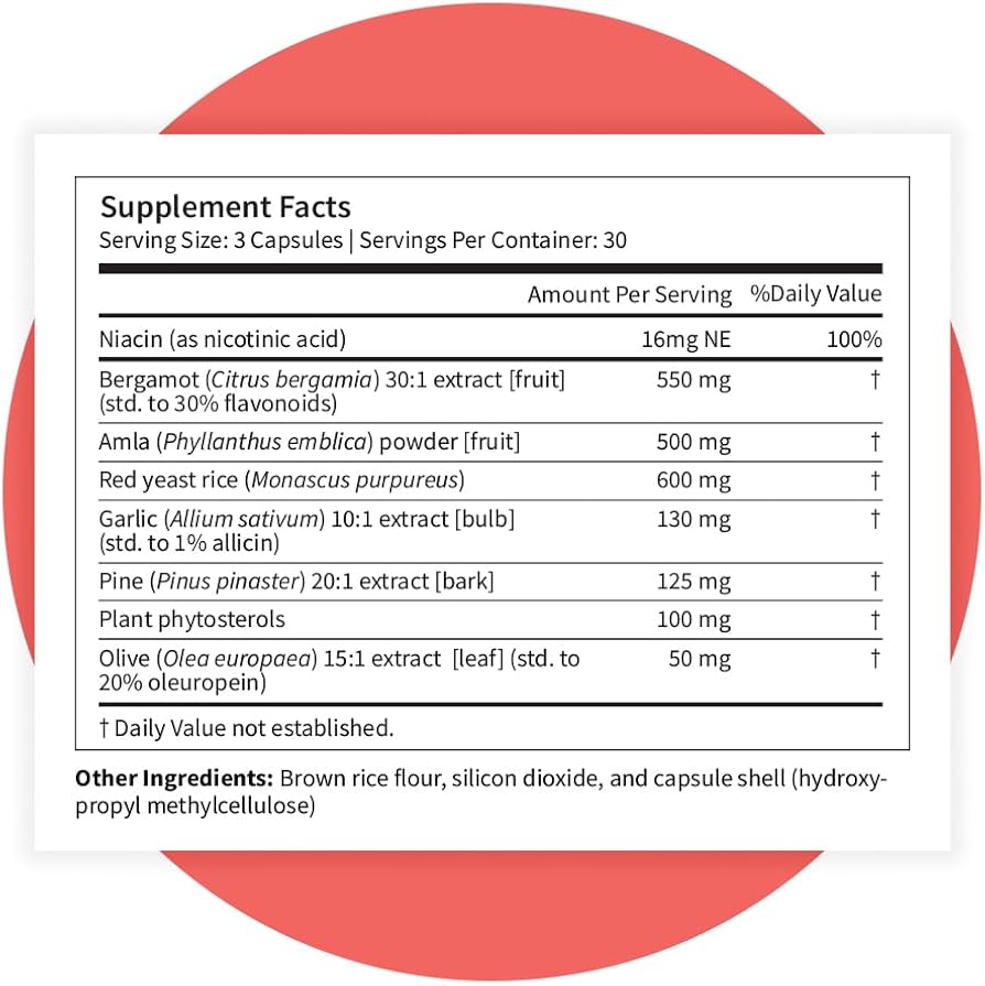 Pattern Wellness Cholesterol Complex Supplement – Supports Overall Well-Being – 3rd Party Lab Tested – 90 Vegan Capsules
