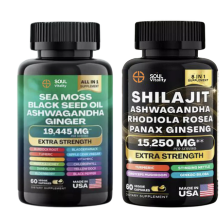 Soul Vitality All-in-1 Sea Moss, Shilajit, Ashwagandha Supplement Bundle