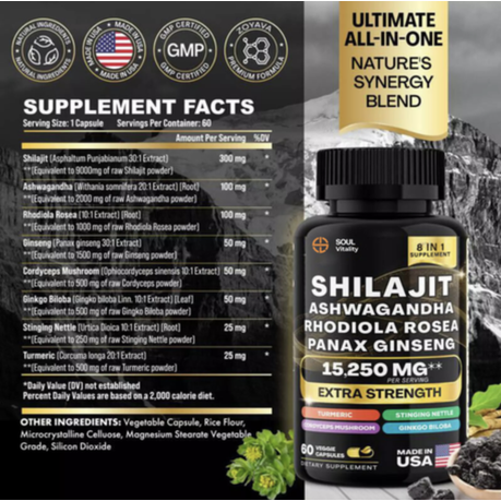Soul Vitality All-in-1 Sea Moss, Shilajit, Ashwagandha Supplement Bundle