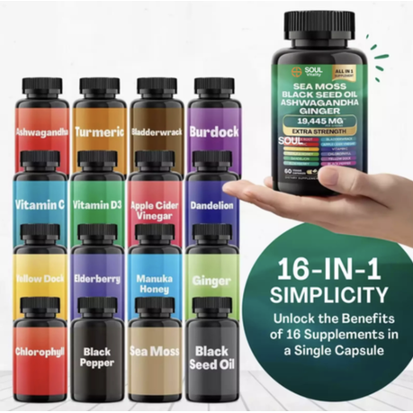Soul Vitality All-in-1 Sea Moss, Shilajit, Ashwagandha Supplement Bundle