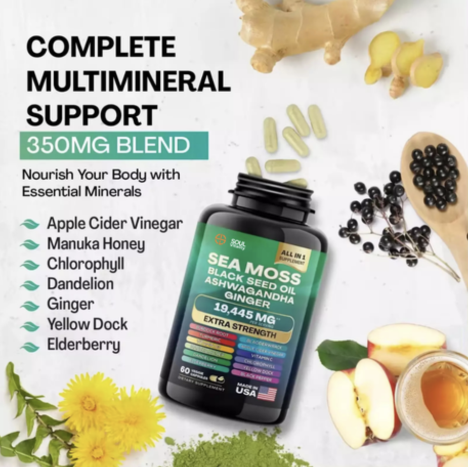 Soul Vitality All-in-1 Sea Moss, Shilajit, Ashwagandha Supplement Bundle