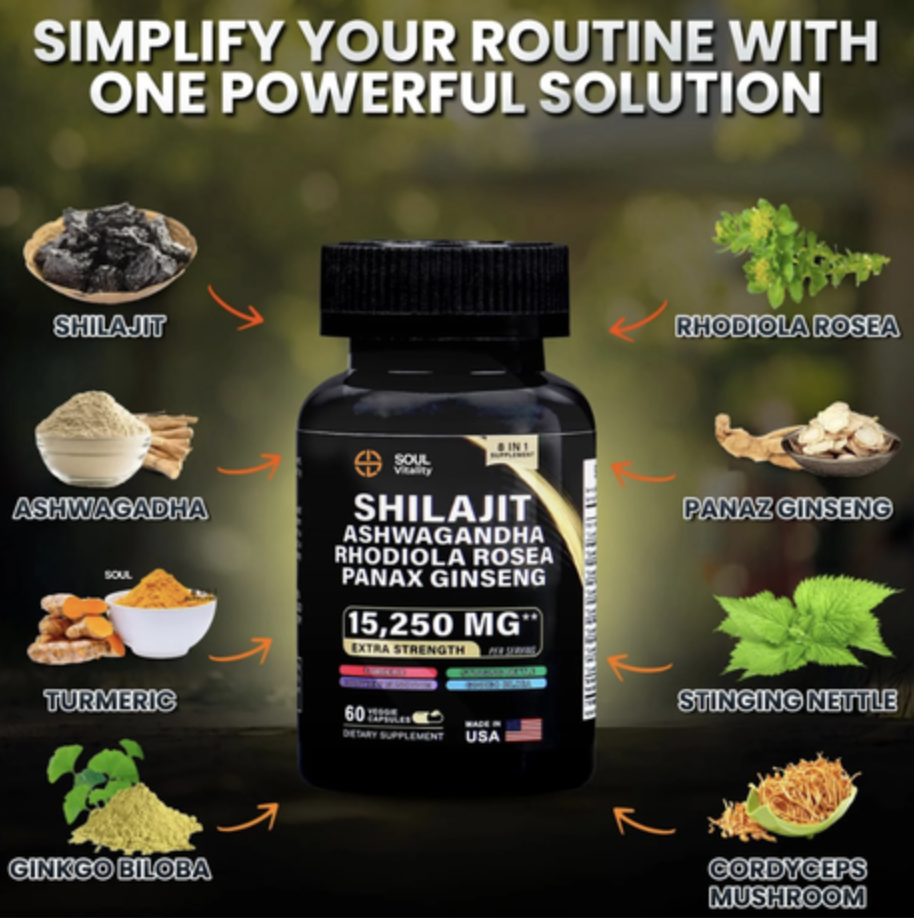 Soul Vitality All-in-1 Sea Moss, Shilajit, Ashwagandha Supplement Bundle